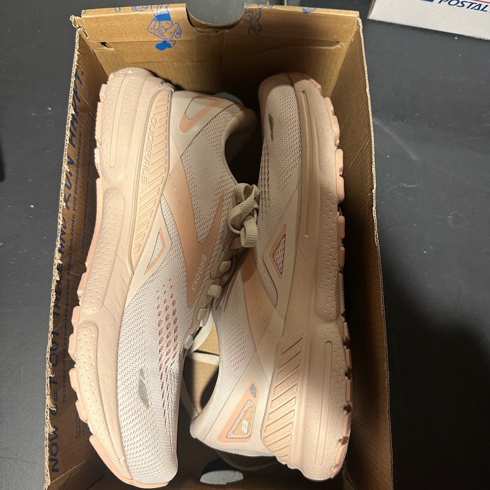 Brooks Tan and Peach Athletic Shoes